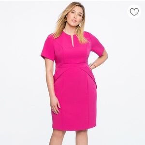 NWOT Eloquii Pink V Neck Sheath Dress Size 20